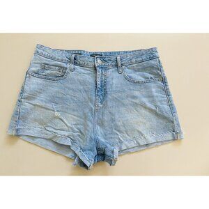 Wild Fable Shorts Womens Size 12 Rolled Cuff Denim High-Rise Distressed Blue